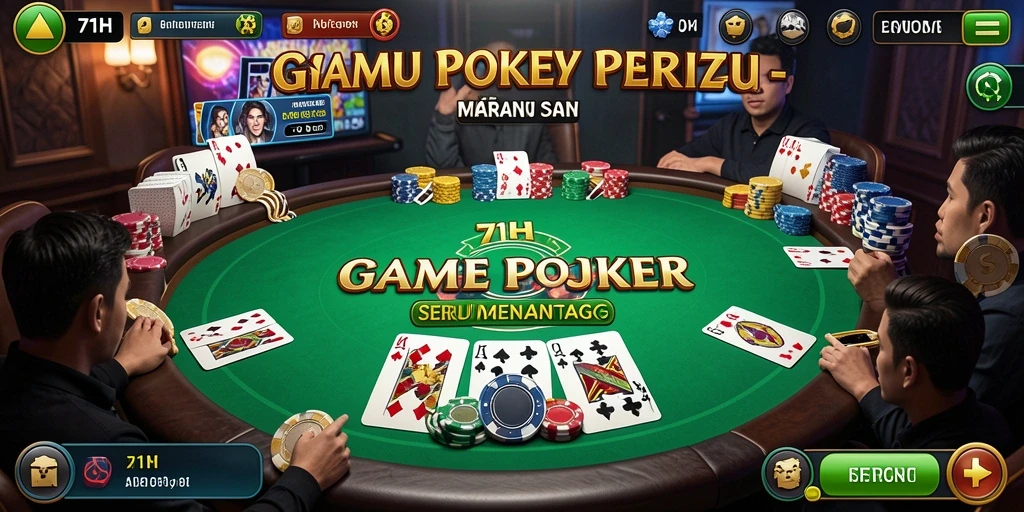 Screenshot gameplay 71H menampilkan aksi poker yang mendebarkan.
