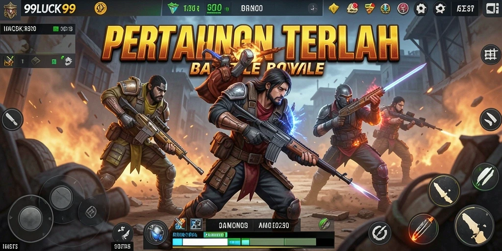 Screenshot gameplay 99LUCK99 menampilkan aksi mendebarkan di medan perang.