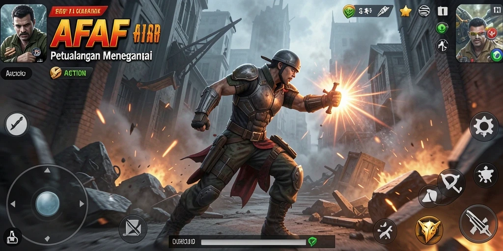 Tampilan gameplay intens AFAF yang penuh aksi dan adrenalin.