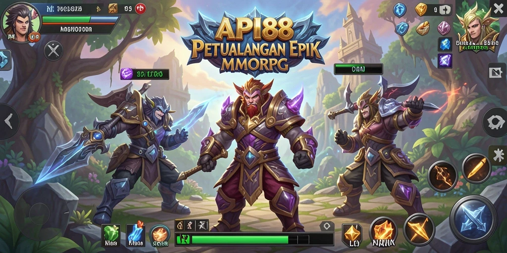 Tampilan menunjukkan gameplay seru dalam dunia fantasi MMORPG.
