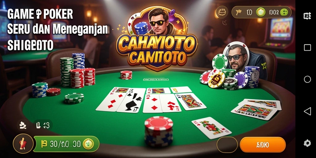 Tampilan gameplay seru CAHAYATOTO dengan aksi poker yang mendebarkan.