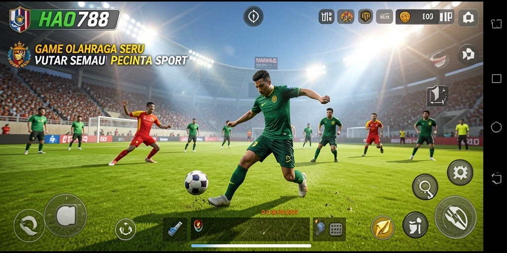 Screenshot gameplay seru HAO788 dalam aksi olahraga.