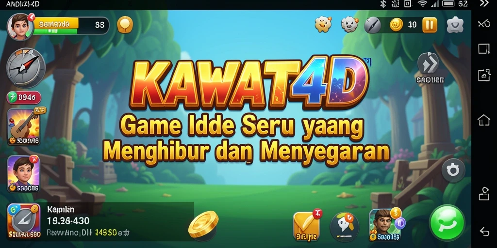 Tampilan gameplay KAWAT4D dengan grafis colorfull dan fitur menarik.