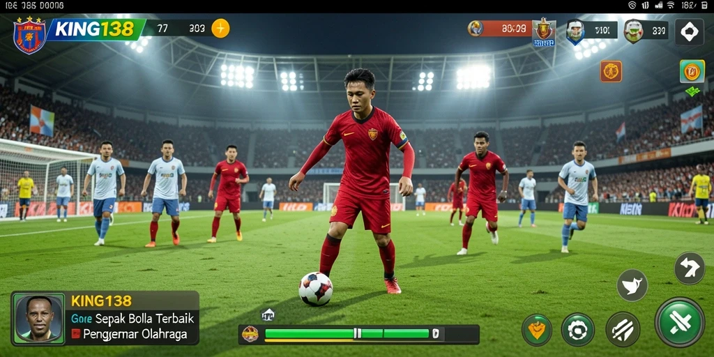 Tampilan gameplay yang intens dalam KING138, menghadirkan pengalaman sepak bola yang mendebarkan.