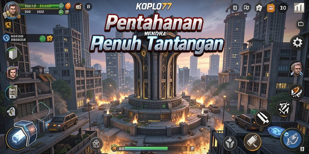Tangkapan layar gameplay KOPLO77 yang menegangkan dalam pertahanan menara.
