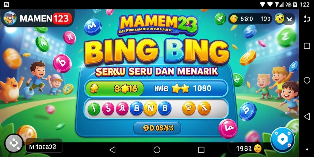 Screenshot MAMEN123 menunjukkan gameplay Bingo yang seru dan interaktif.
