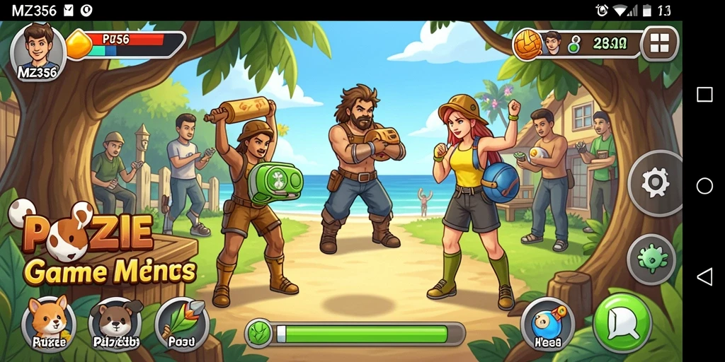 Tampilan gameplay MZ356 yang menantang dan penuh warna.