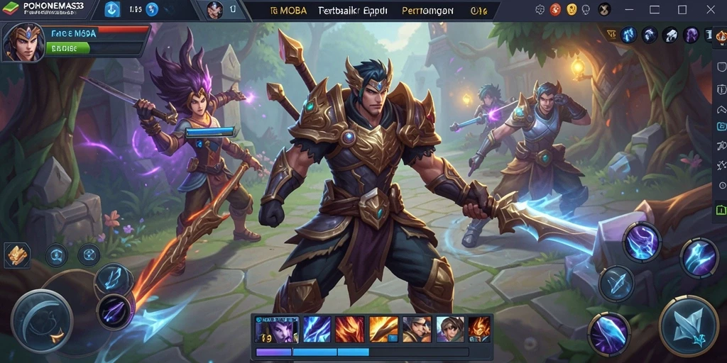 Tampilan gameplay seru dalam POHONEMAS33 yang menampilkan pertarungan tim.