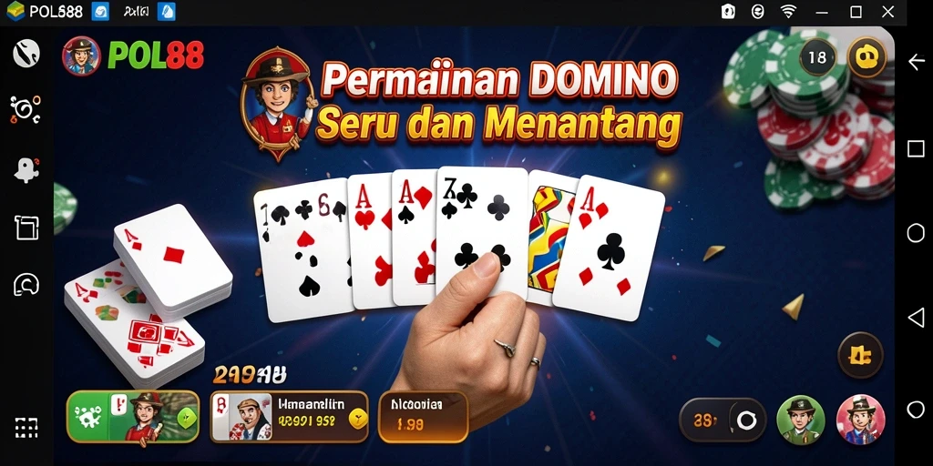 Tampilan gameplay seru dalam POL88 saat bermain Domino.