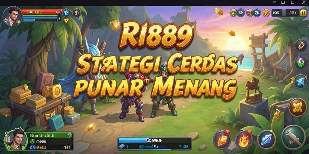 Screenshot gameplay RI889 menunjukkan pertempuran strategi yang intens.