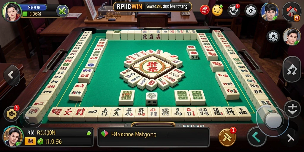 Tampilan gameplay menarik dari RPIDWIN dalam menyusun batu Mahjong.
