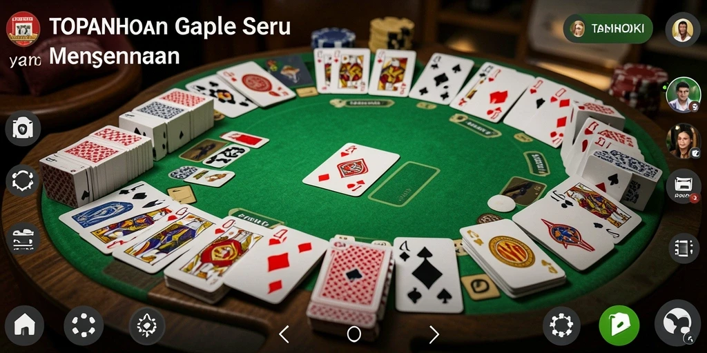 Screenshot gameplay gaple dengan antarmuka menarik dan interaksi pengguna.